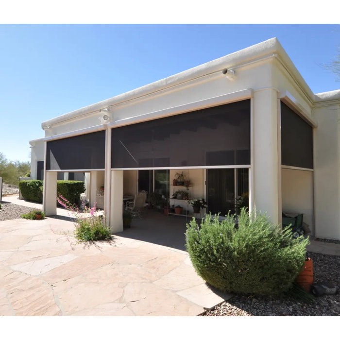 eJoy 107" Motorized Outdoor Screens with ZipperTrack System Wayfair